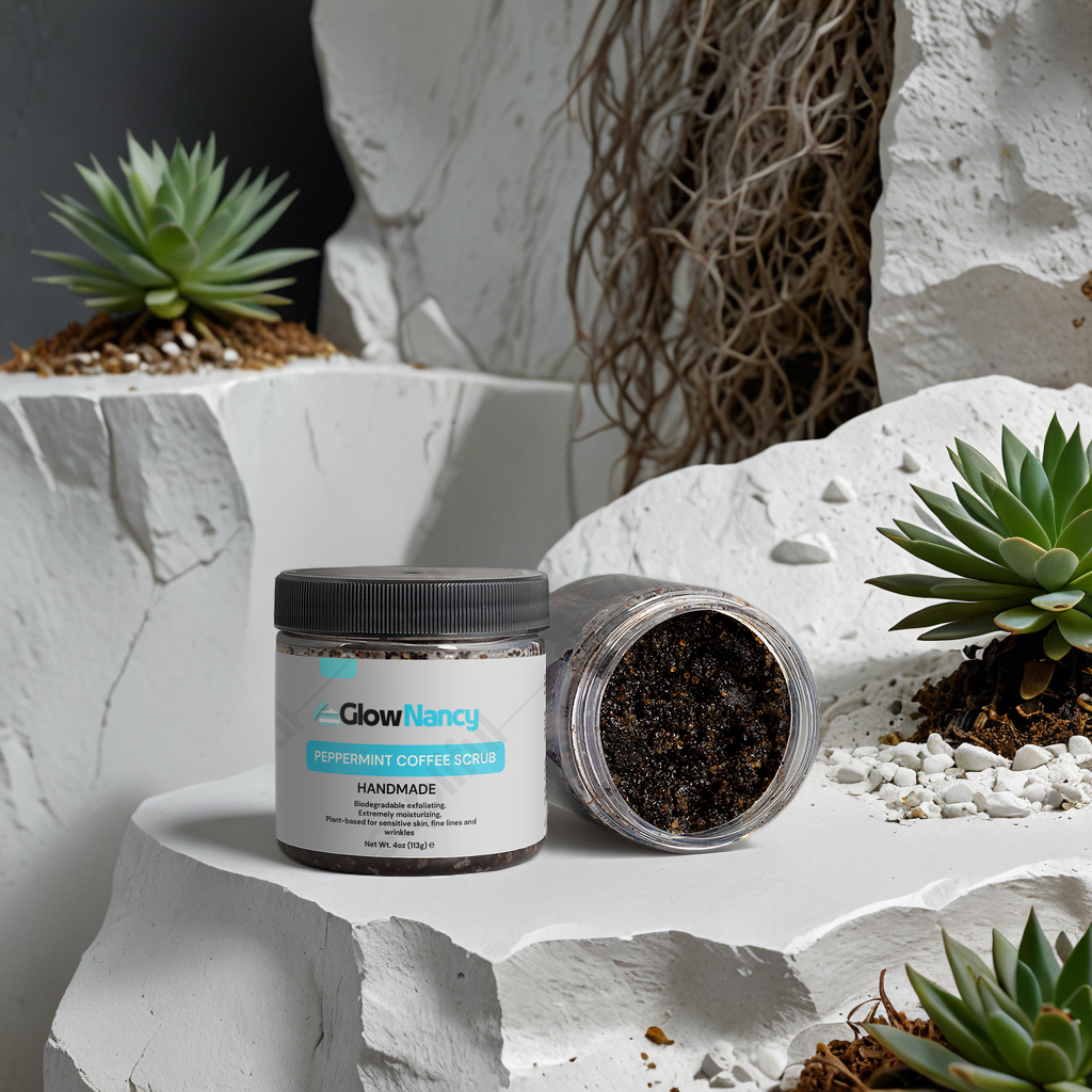 GlowNancy Peppermint Coffee Scrub,Revitalize & Renew and Smooth Your Skin.