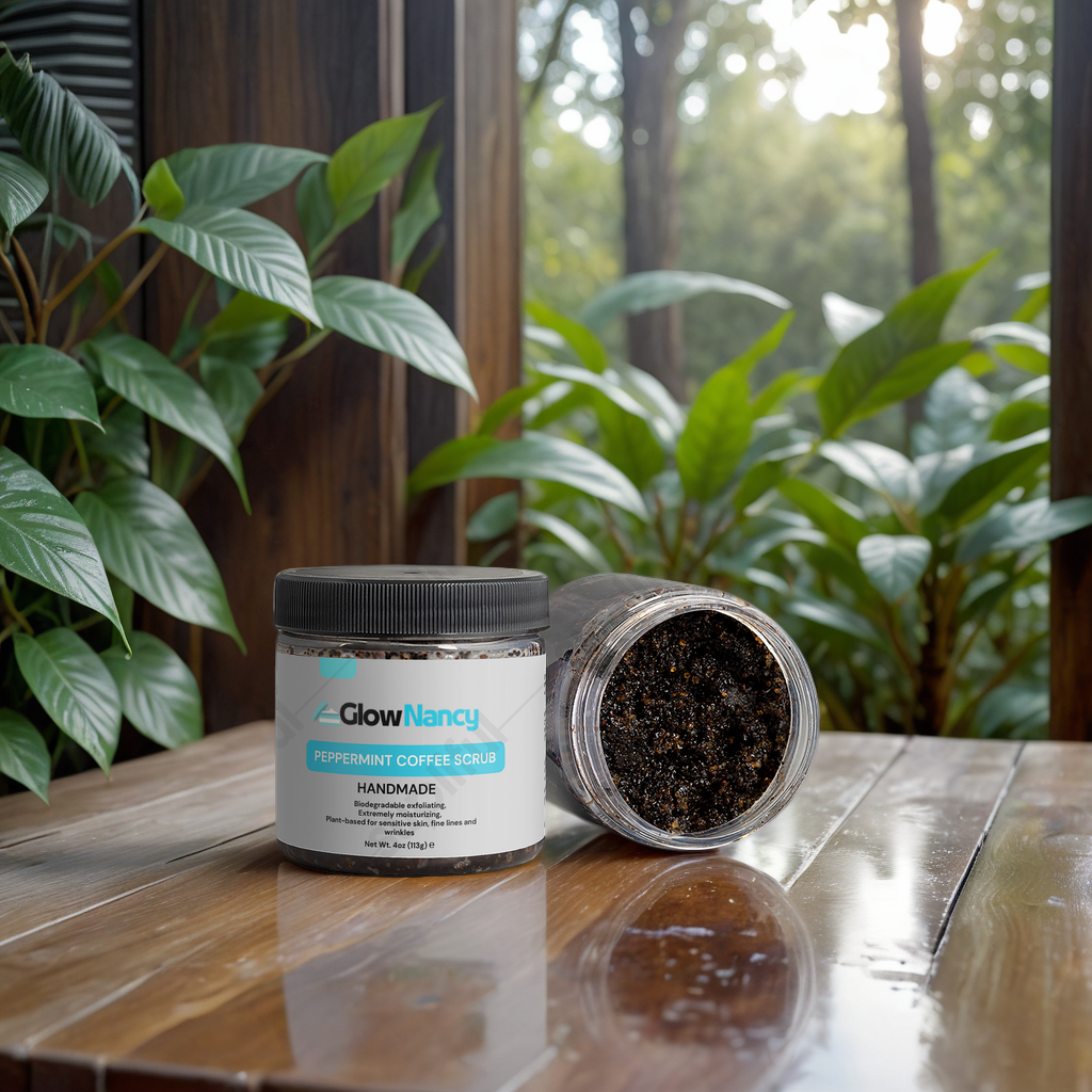 GlowNancy Peppermint Coffee Scrub,Revitalize & Renew and Smooth Your Skin.