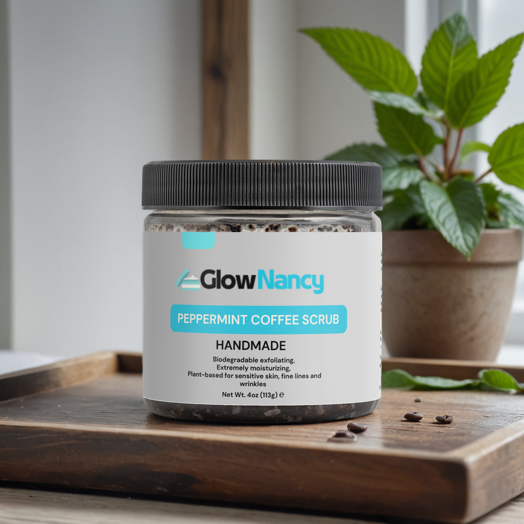 GlowNancy Peppermint Coffee Scrub,Revitalize & Renew and Smooth Your Skin.