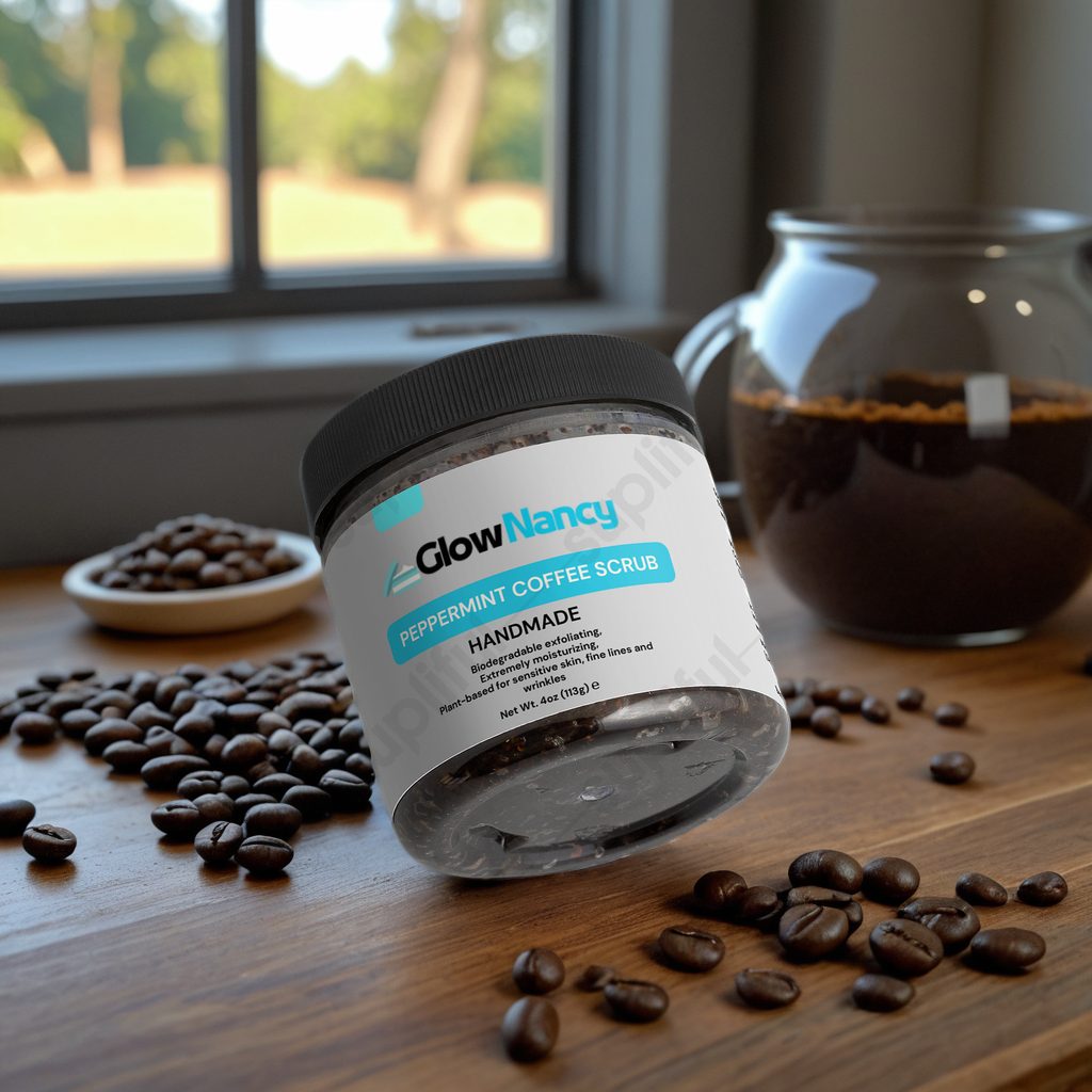 GlowNancy Peppermint Coffee Scrub,Revitalize & Renew and Smooth Your Skin.