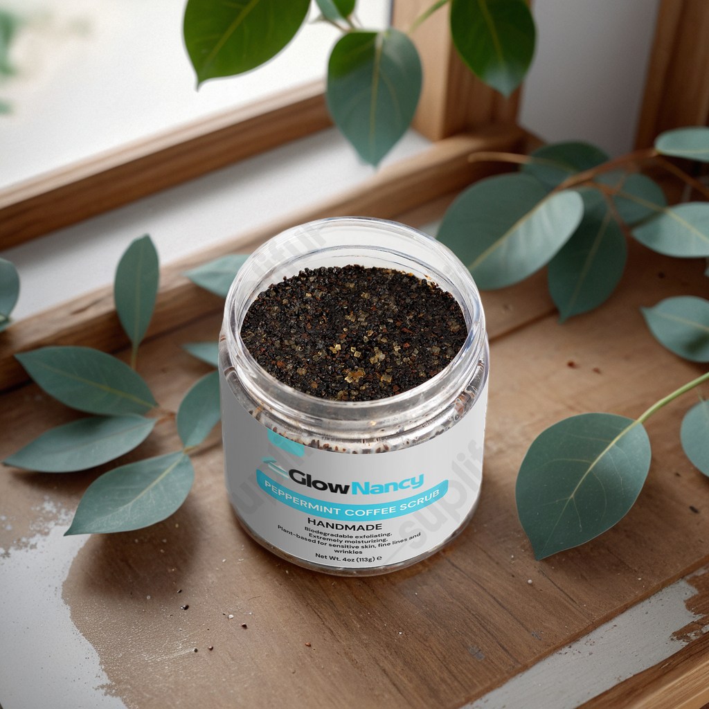 GlowNancy Peppermint Coffee Scrub,Revitalize & Renew and Smooth Your Skin.