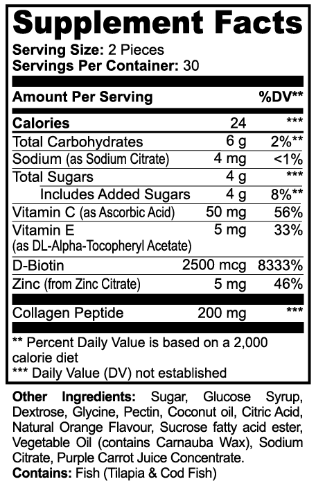 GlowNancy Collagen Gummies ,Orange Flavors,Skin revitalizing gummies.